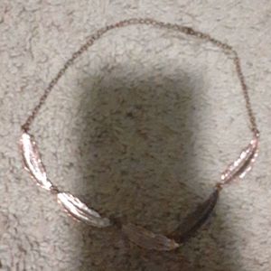 Bronze feather necklace